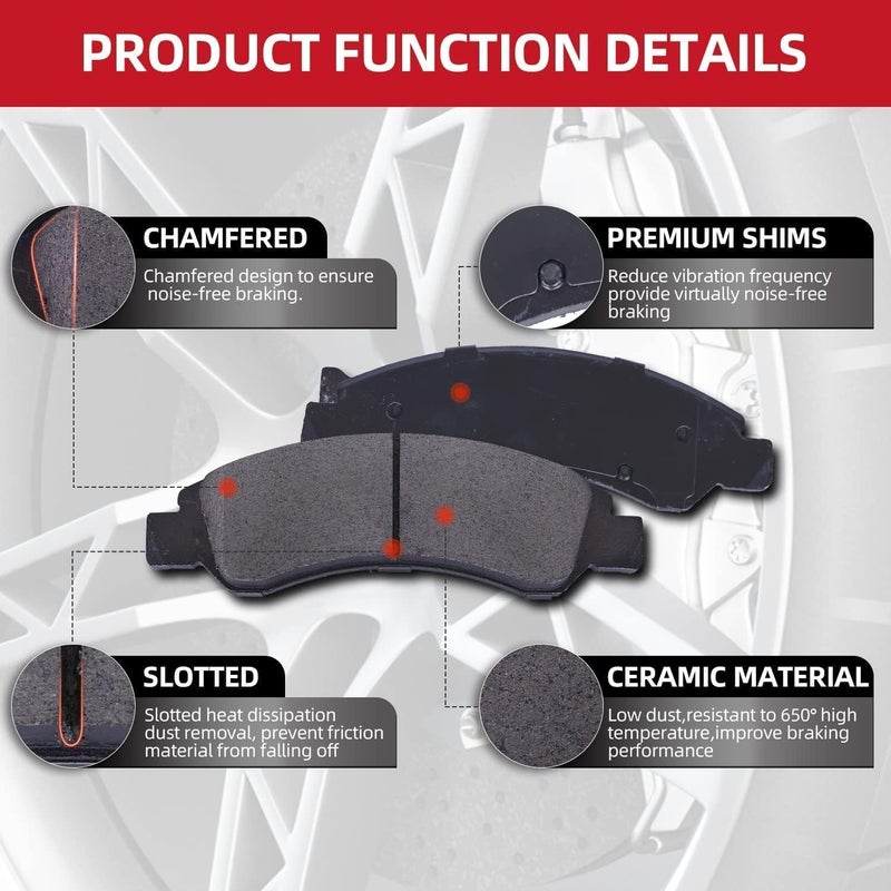 EXPPOWER Front Rear Brake Pad Ceramic Brake Pads Set 8pcs fit For Ford For F-150 2012-2020 - Image 3
